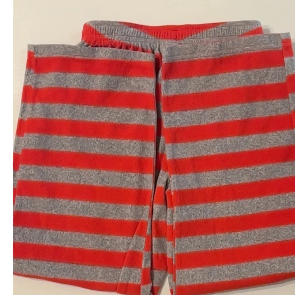 Christmas Pajama Pants Kids Red Gray‎ Striped Holiday Sleepwear- no tags sz 10